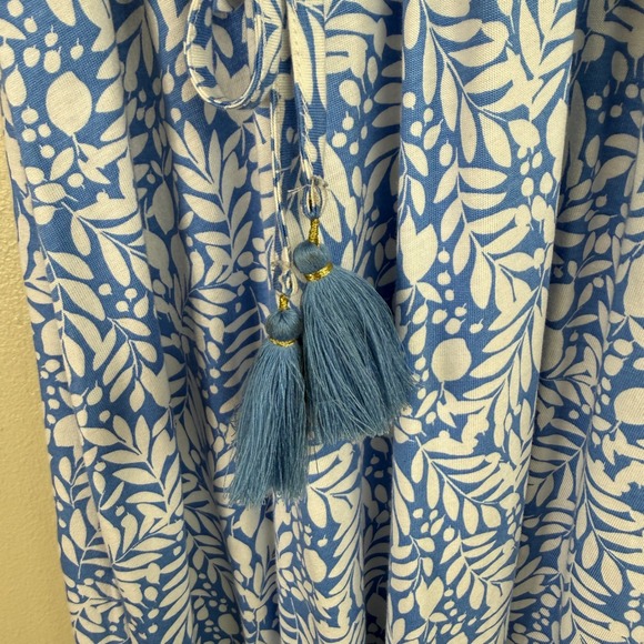 Boden Women Botanical Leaf Print Tassel Belt Maxi Dress Size US 2P Lightweight - Picture 9 of 13